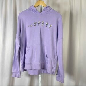 aLab Large Eat Dirt Skate Daisy Flower Graphic Hoodie Sweatshirt Lilac Street